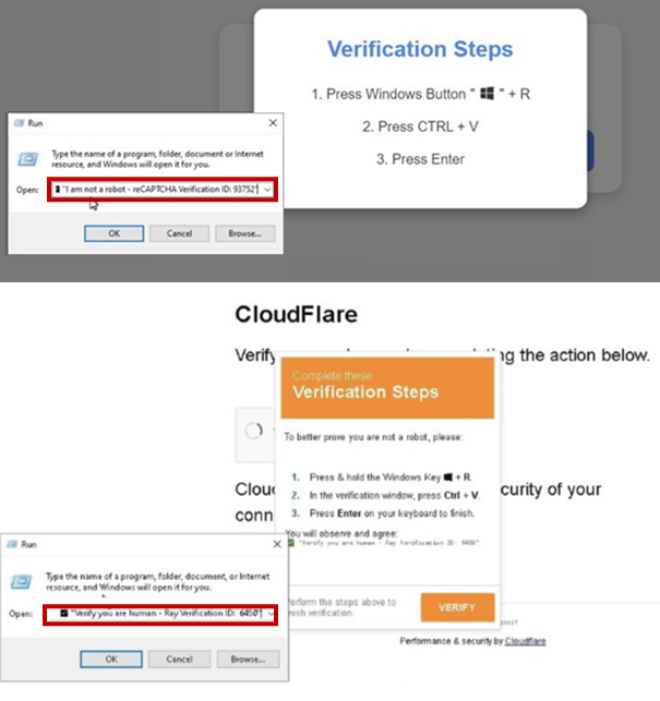 Phishing - przykłady techniki paste and run